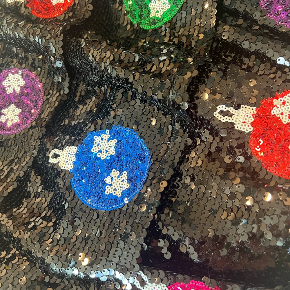 PEACH LOVE CALIFORNIA black sequin holiday Christmas party skirt S M L - Picture 8 of 8